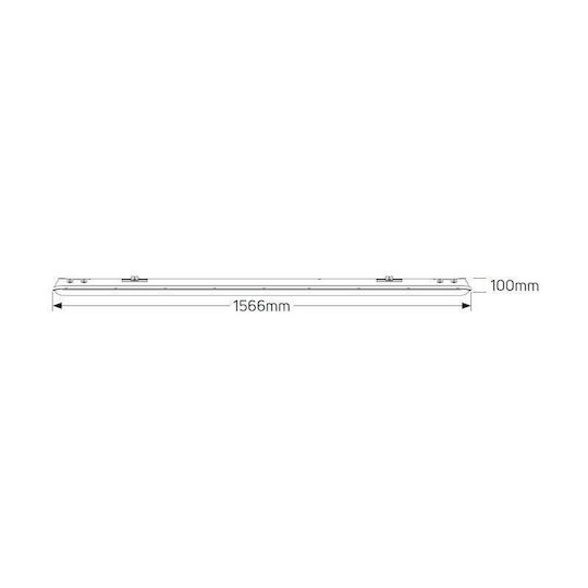 Geyer Lighting Batten Outdoor with 1 Slot for LED Lamp T8 150cm