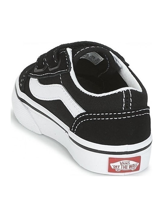 Old Skool V Kids Sneakers with Hoop & Loop Closure Black