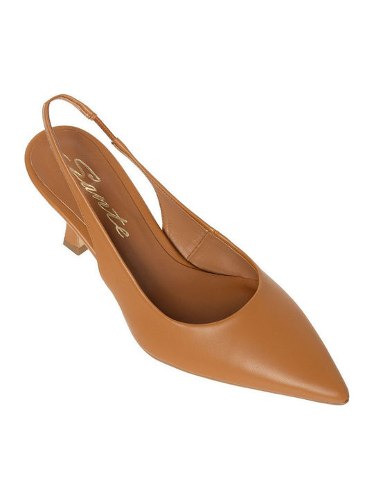 Tabac Brown Heels with Strap