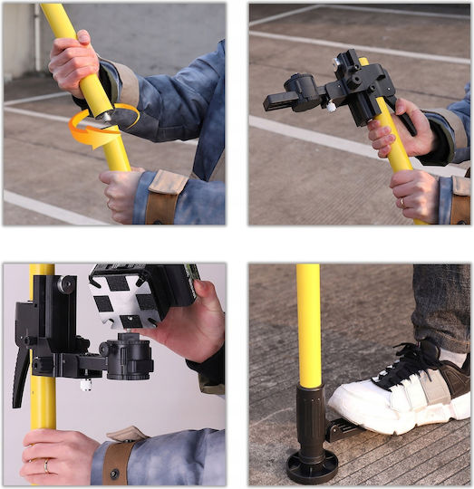 Rosfix 405cm Aluminum Telescopic Pole Tripod Case 1/4 Inch