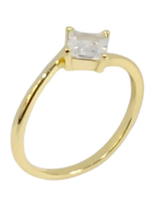 Prince Silvero Ring with Zircon made of Silver Gold Plated