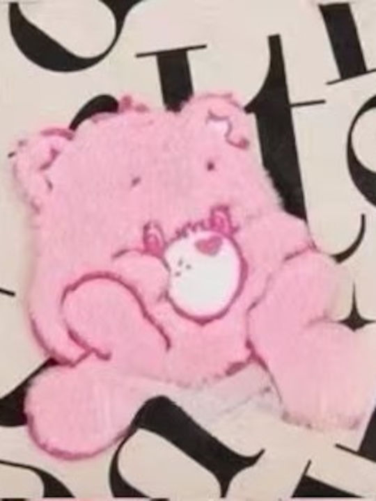 King Fabric Shopping Bag Pink Bear Multipurpose 100% Recyclable Materials 45x30 cm