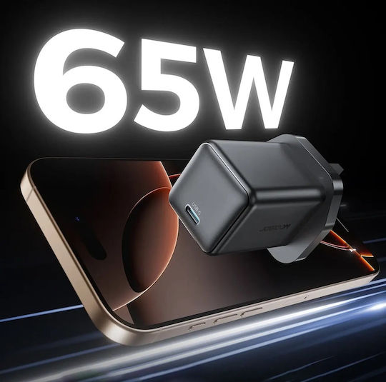Joyroom Φορτιστής Χωρίς Καλώδιο GaN με Θύρα USB-C 65W Power Delivery Μαύρος (JR-TCG18 UK)