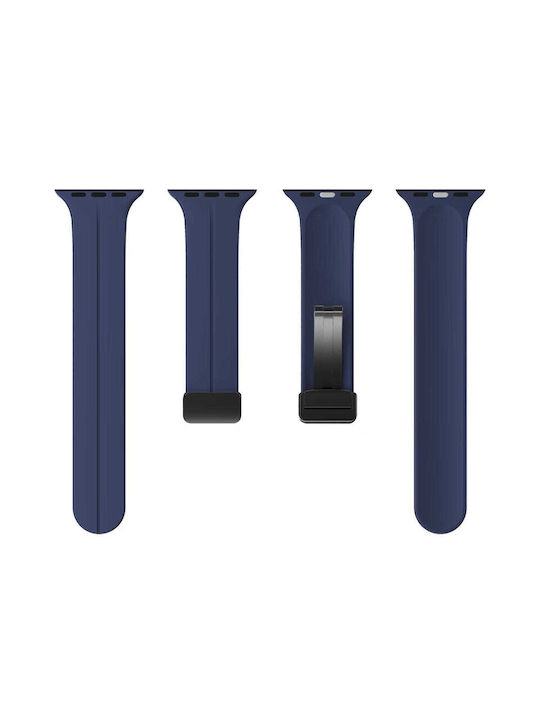 Bizon Curea Silicon Albastru marin (Apple Watch 44/45/46/49 mm, Bizon)