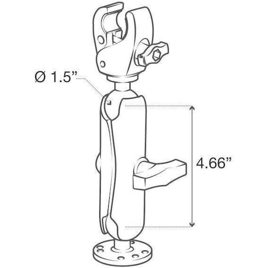 Stabilizator Motor Trolling Ram Mounts Ram Tough-claw C Mărime Medie