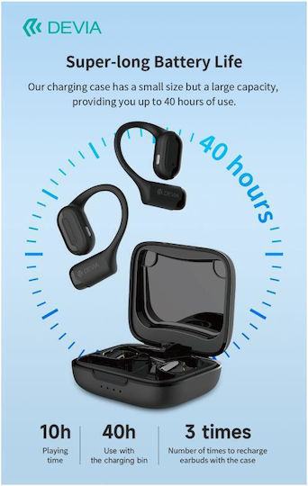 Devia OWS Pro1 Open Ear Bluetooth Handsfree Earphones with Sweat Resistance and Charging Case Beige