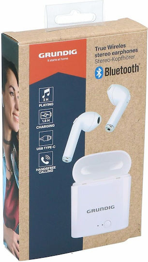 Grundig In-ear Bluetooth Handsfree Ακουστικά με Θήκη Φόρτισης Λευκά