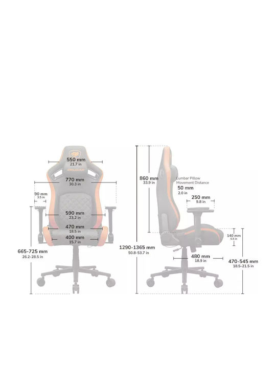 Cougar Defensor GOLD F Stoff Schwarz Gaming Stühle