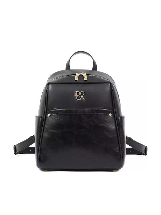 Women's Backpack Bag Made of Synthetic Leather Black