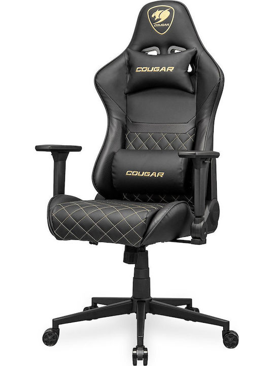 Cougar Armor One V2 Artificial Leather Gaming Chair with Adjustable Arms Gold