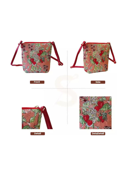 Sling Women's Crossbody Bag Made of Artificial Leather Red