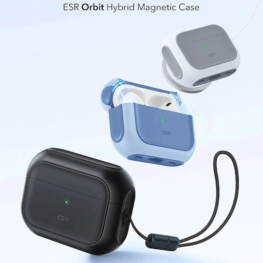 ESR Orbit Hybrid Halolock Case Plastic / Silicone in Black color for Apple AirPods Pro 3