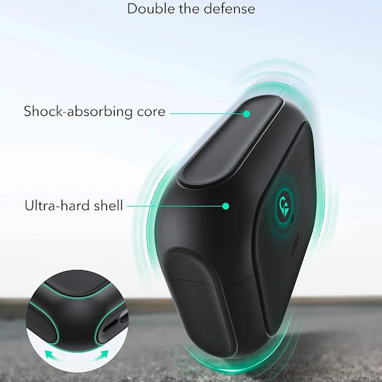 ESR Orbit Hybrid Halolock Case Plastic / Silicone in Black color for Apple AirPods Pro 3