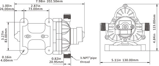 Seaflo Automatic Diaphragm Pressostatic Pump for Boat 11.6 L/min 3.1 bar 3 gpm 12V 12V