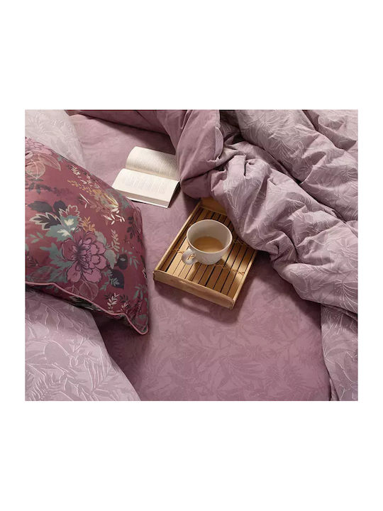 Nef-Nef Homeware Dazier Σετ Σεντόνια Διπλά 200x270εκ. Mauve (4τμχ)