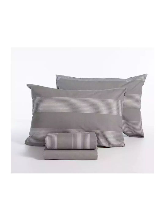 Nef-Nef Homeware Casual Σετ Σεντόνια Διπλά 200x270εκ. D.grey (4τμχ)