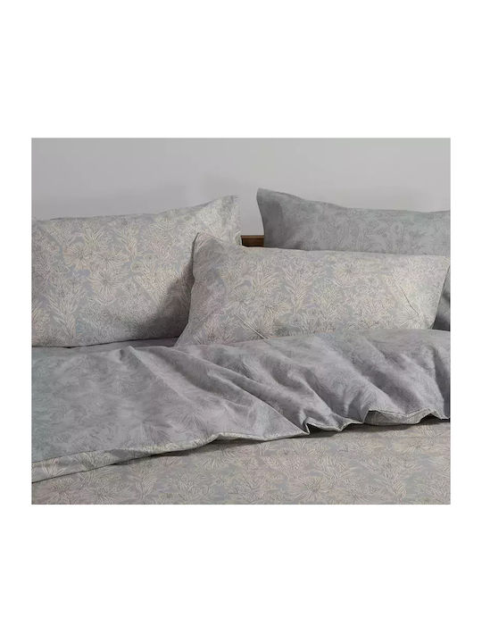 Nef-Nef Homeware Lucil Σετ Σεντόνια King Size με Λάστιχο 180x200+35εκ. Blue (4τμχ)