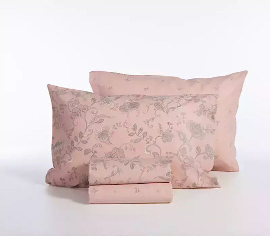 Nef-Nef Homeware Сет Чаршафи с Ластик 160x200+35см. Carena Розов 4бр