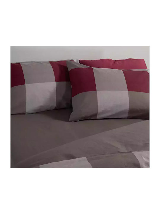 Nef-Nef Homeware Set Cearșafuri 240x270cm. Casual Bordo 4buc