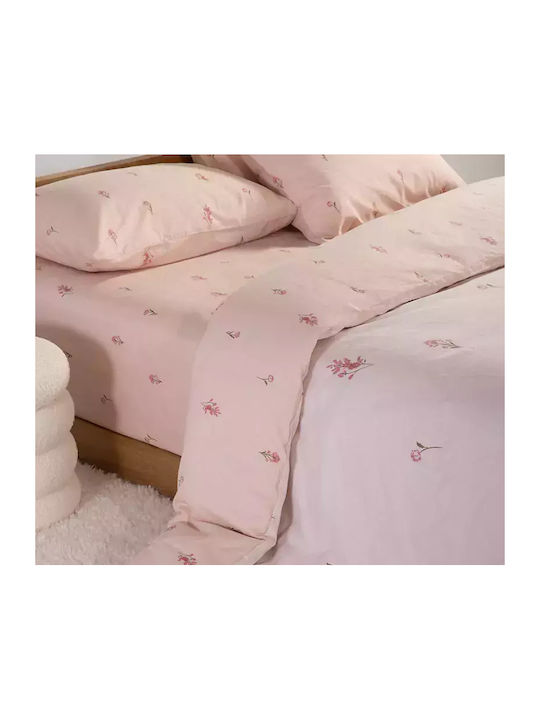 Nef-Nef Homeware Bettwäsche-Set Überdoppel mit Gummiband 160x200+35cm. Fragesca Ecru 4Stück