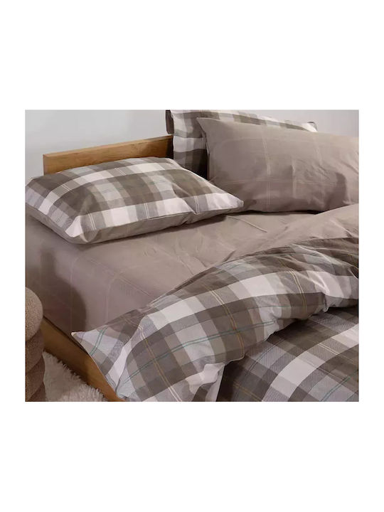 Nef-Nef Homeware Сет Чаршафи с Ластик 180x200+35см. Racket Golden Brown 4бр