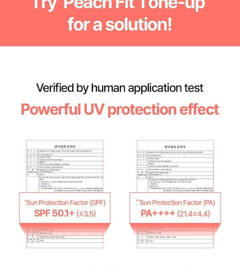 Real Barrier Peach Fit Tone-Up Cremă Antisolară pentru Față SPF50+ 50ml