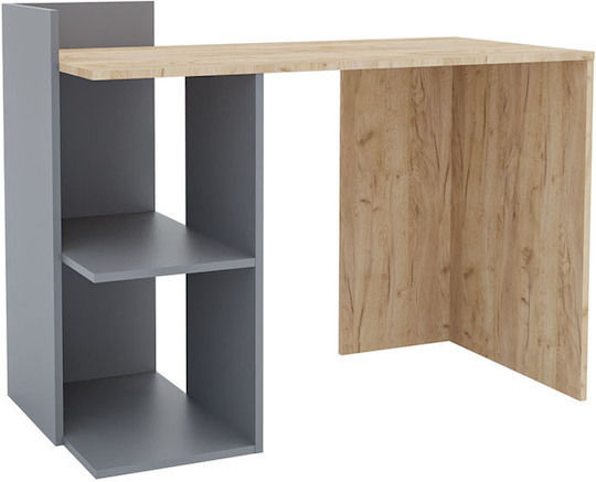 Γραφείο Iris 112x55x85εκ. Γραφίτη-χρυσό Δρυς
