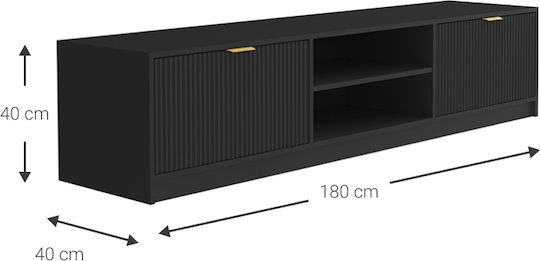 TV Stand Allegro Plus Black L180xW40xH40cm
