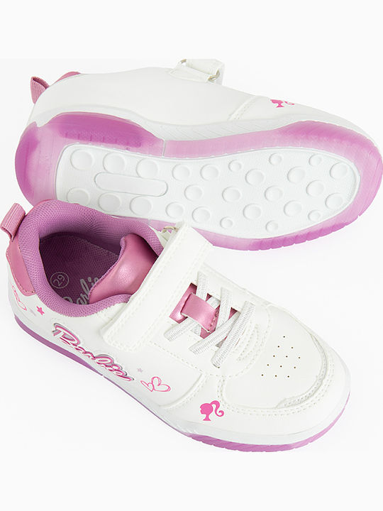 Barbie Παιδικά Sneakers με Σκρατς Λευκά