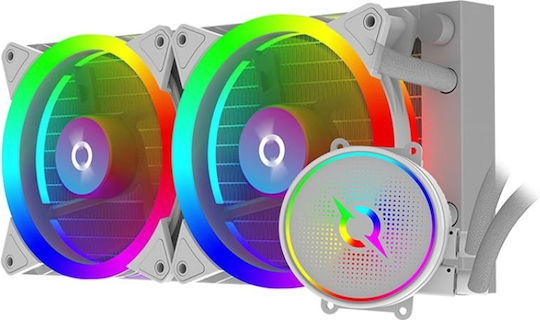Aqirys 240 AIO Υδρόψυξη AIO CPU με 2 Ανεμιστήρες 120mm και ARGB Φωτισμό Λευκή