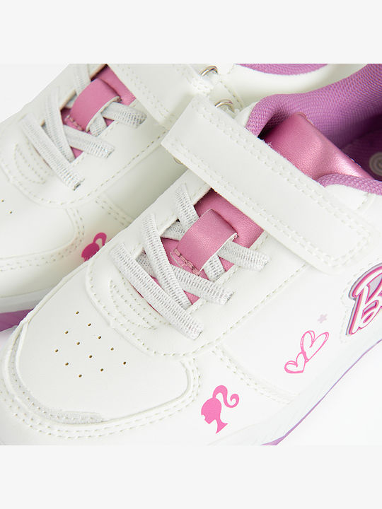 Barbie Παιδικά Sneakers με Σκρατς Λευκά