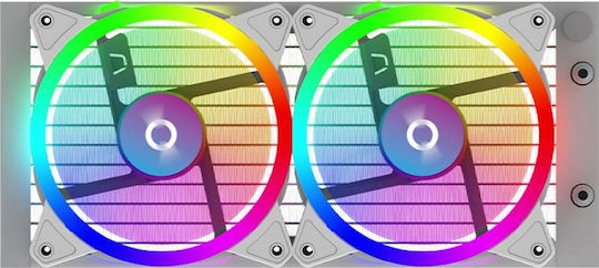 Aqirys 240 AIO Υδρόψυξη AIO CPU με 2 Ανεμιστήρες 120mm και ARGB Φωτισμό Λευκή