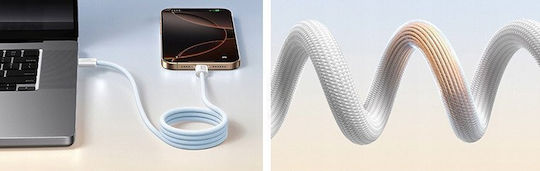 Baseus Dynamic Magnetic USB 2.0 Cable USB-C Male - USB-C 100W PD White 1m P10385200211-00