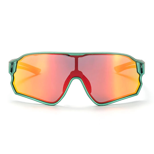 Rockbros Cycling Glasses with Green Frame & Polarized / Photochromic Lenses