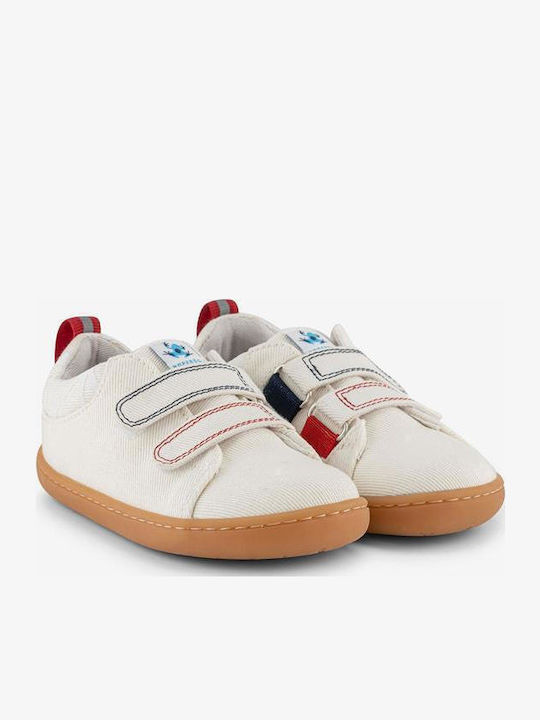 Παιδικά Sneakers Barefoot με Σκρατς Λευκά
