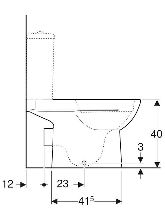 Geberit Selnova Stehende Toilette mit Spülung Ohne Deckel Weiße