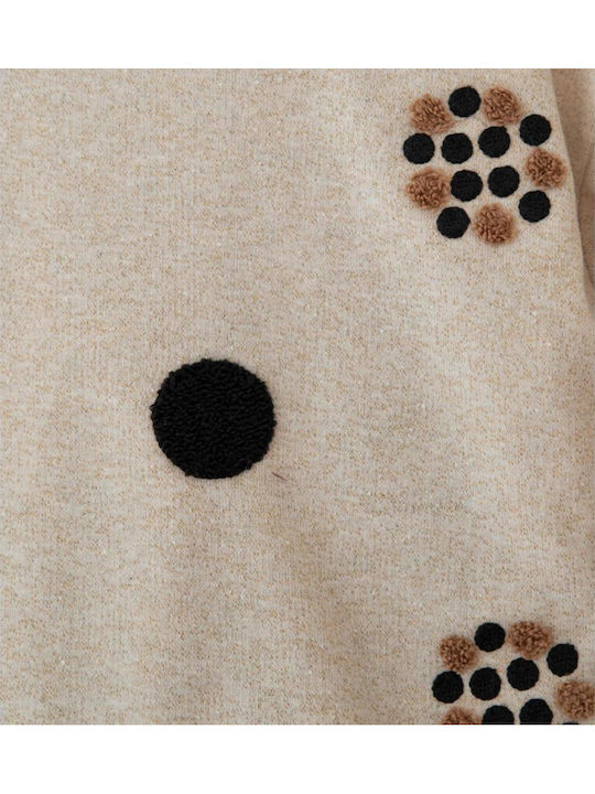 Girls Sweatshirt Dress Long Sleeve Beige