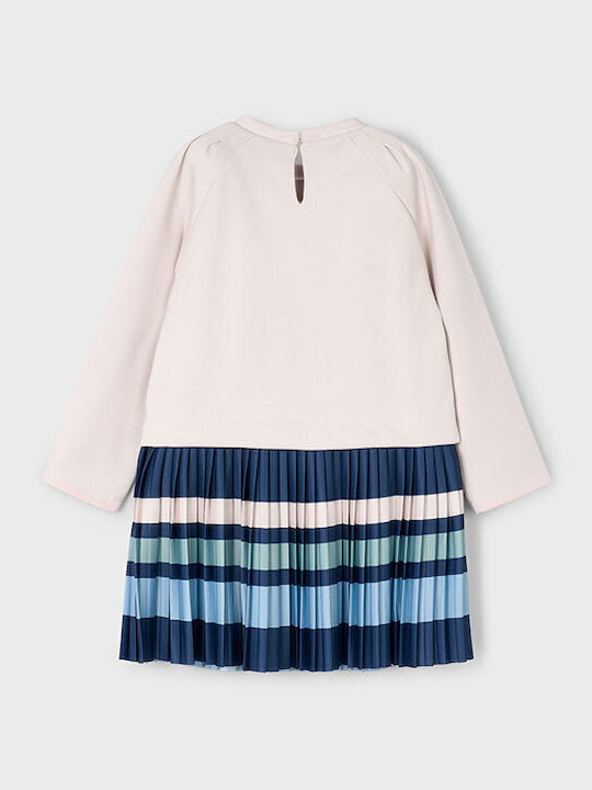 Kinderkleid Langärmelig Gestreift Beige Skoro