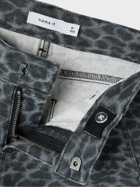 Pantaloni de Blugi pentru Copii Grey Leopard Print