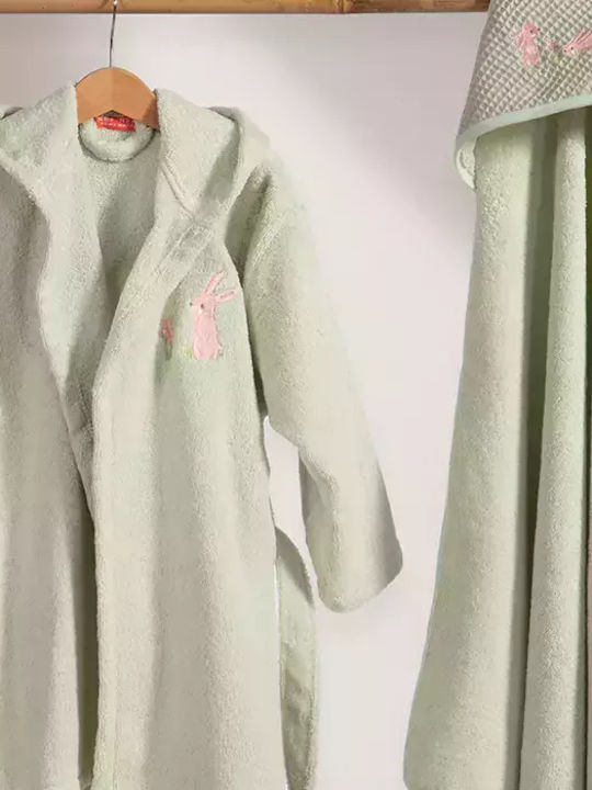 Nef-Nef Homeware Παιδικό Μπουρνούζι Country Bunny Πράσινο με Κουκούλα Nef-Nef Homeware Παιδικό Μπουρνούζι Country Bunny Πράσινο με Κουκούλα