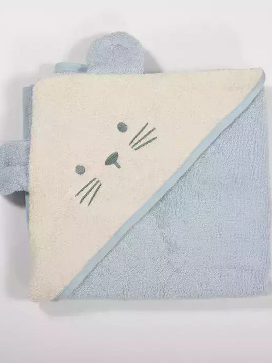 Nef-Nef Homeware Βρεφική Κάπα-Μπουρνούζι με Κουκούλα 75x75εκ.