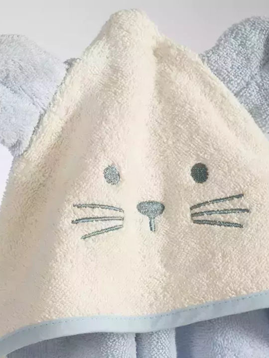 Nef-Nef Homeware Baby Bath Towel Bathrobe Hooded Bamb Special Party Blue 75x75cm
