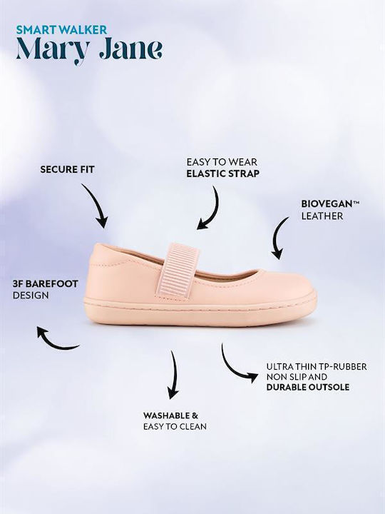 Kids Ballerinas with Hoop & Loop Closure Pink