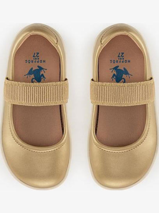 Kids Ballerinas with Hoop & Loop Closure Gold