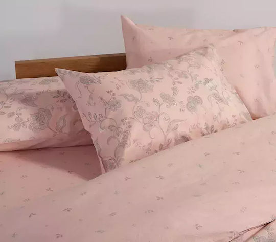 Nef-Nef Homeware Duvet Cover Set Cotton Single with Pillowcase 170x240 Carena Pink