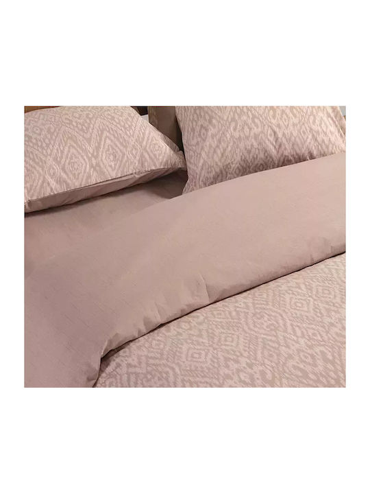 Nef-Nef Homeware Duvet Cover Set Cotton Single with Pillowcase 170x240 Orion Beige