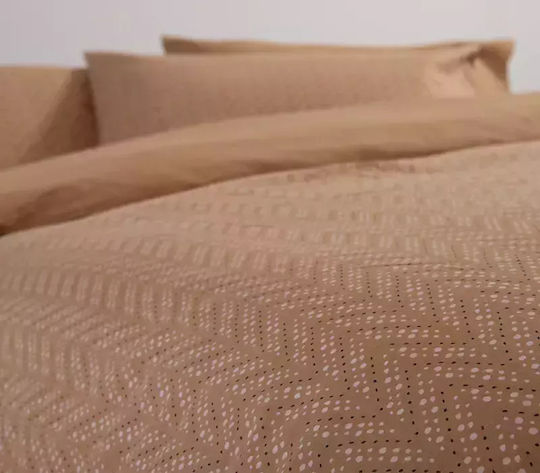 Nef-Nef Homeware Σετ Παπλωματοθήκη Βαμβακερή Μονή με Μαξιλαροθήκη 170x240cm Suspen Caramel