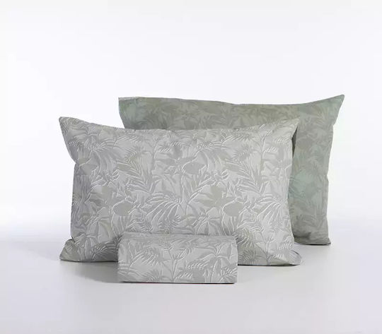 Nef-Nef Homeware Σετ Παπλωματοθήκη Βαμβακερή Υπέρδιπλη με 2 Μαξιλαροθήκες 240x230cm Dazier Green