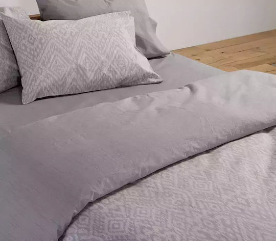 Nef-Nef Homeware Σετ Παπλωματοθήκη Βαμβακερή Μονή με Μαξιλαροθήκη 170x240cm Orion Grey