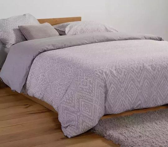 Nef-Nef Homeware Σετ Παπλωματοθήκη Βαμβακερή Μονή με Μαξιλαροθήκη 170x240cm Orion Grey